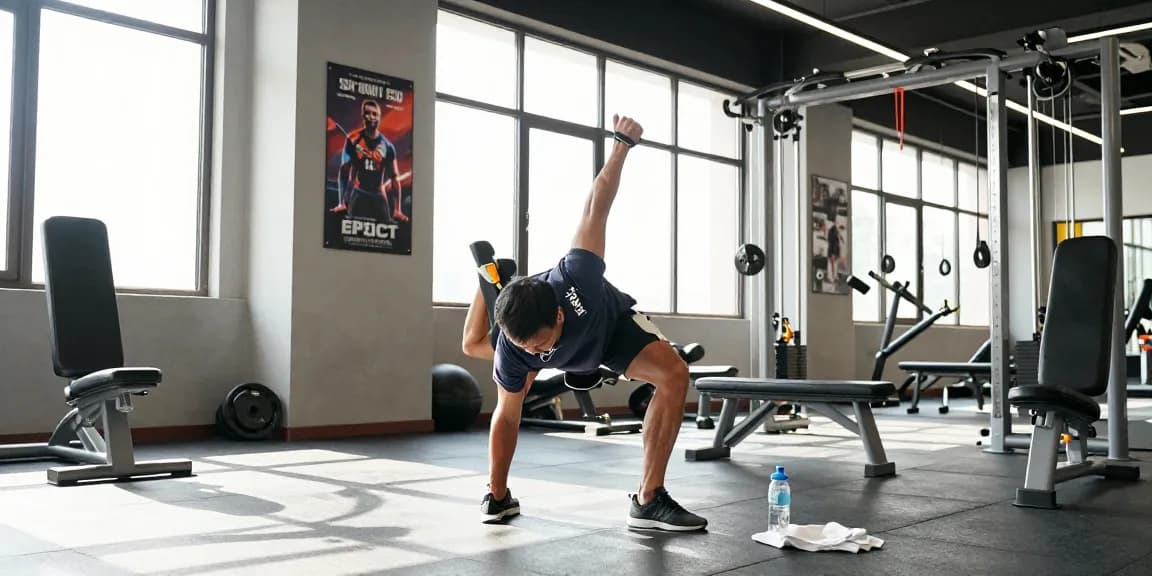 Steroide Boutique athlete lifting weights in a modern gym showcasing dedication to fitness and health.