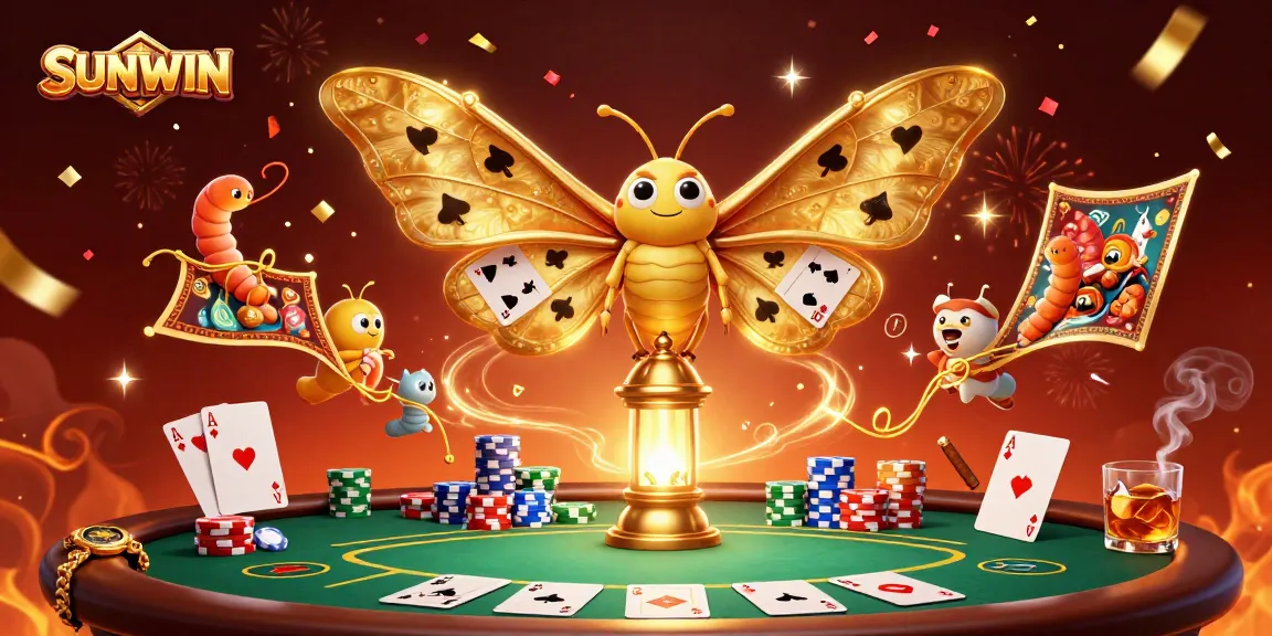 Experience the excitement of SUNWIN with vibrant casino gameplay illustrated in 3D cartoon style.