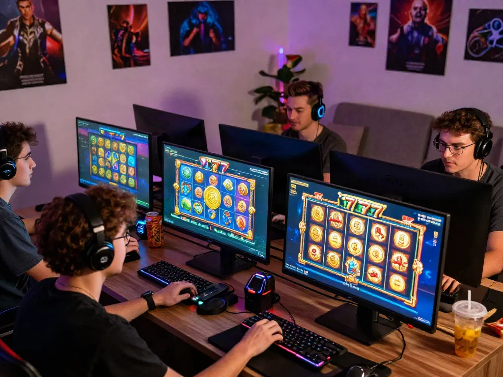 Engaged players enjoying slot777 games on vibrant online platform with dynamic visuals.