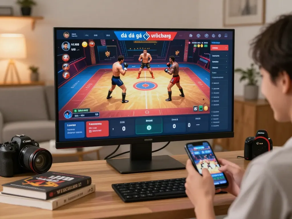 Engaging view of a live stream of đá gà trực tiếp showing intense gameplay with betting options visible on a smartphone.