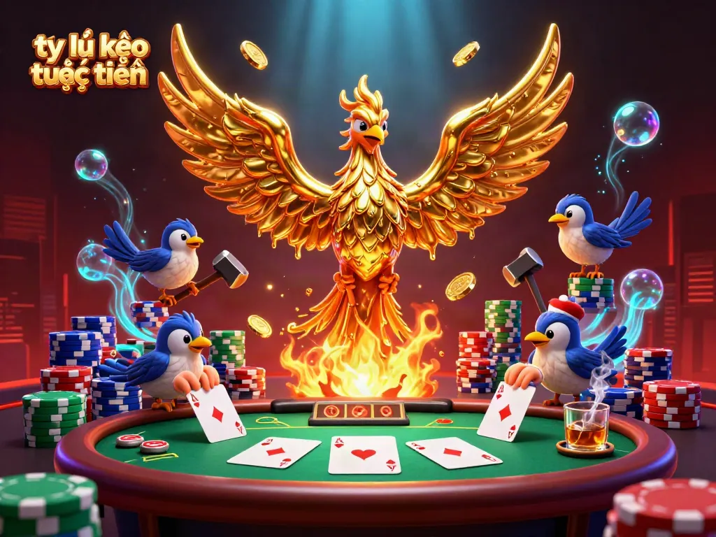 Engage in tỷ lệ kèo trực tuyến gaming with a vibrant scene featuring a molten phoenix and dynamic betting elements.