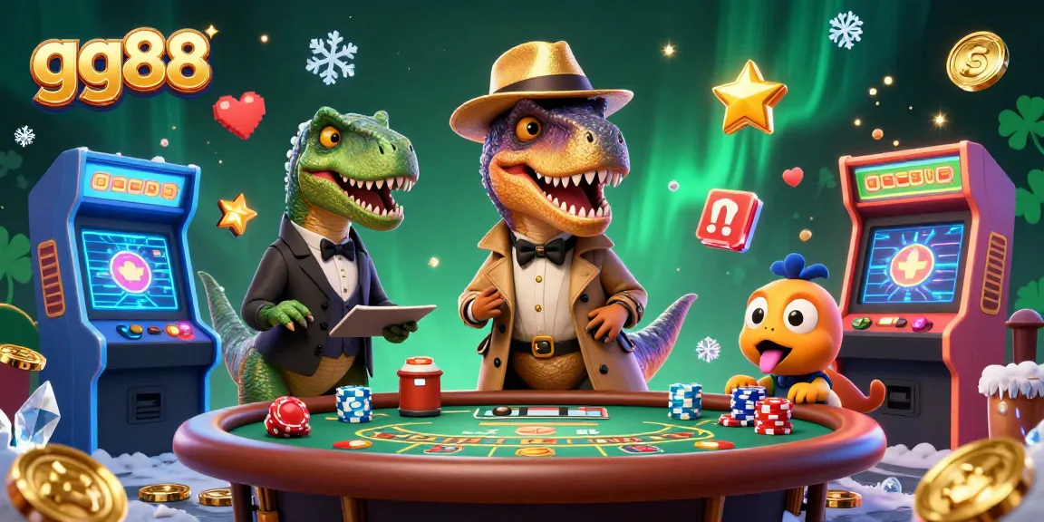 Engage in a thrilling gaming experience with gg88 at a blackjack table featuring vibrant cartoon characters and colorful casino elements.