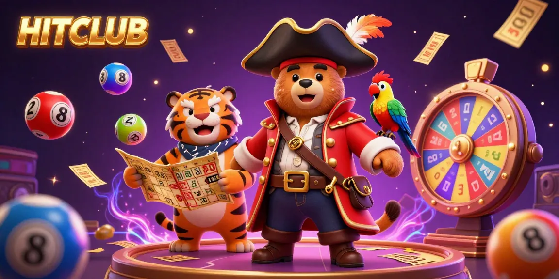 Join the excitement at HITCLUB with lively animated bingo cards and colorful lottery balls.