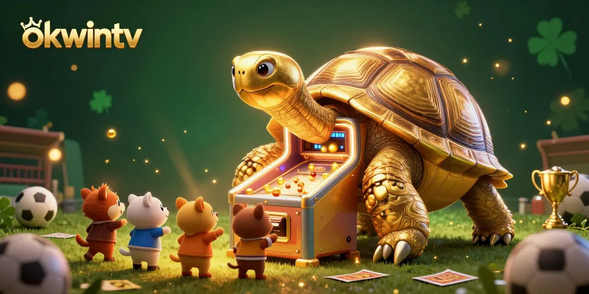 Experience seamless sports betting excitement with okwintv as animals engage in a game on a unique giant tortoise pinball.