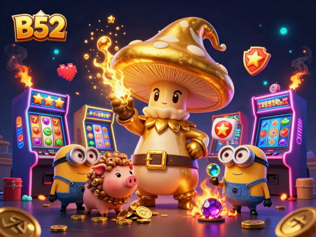 Engage in fun with B52-themed slot adventures in an immersive casino illustration.