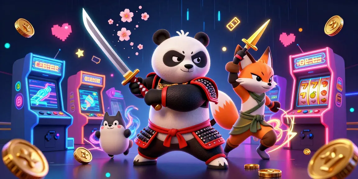 Cakhia engages as vibrant characters battle with energy and golden shuriken in an electrifying casino scene.