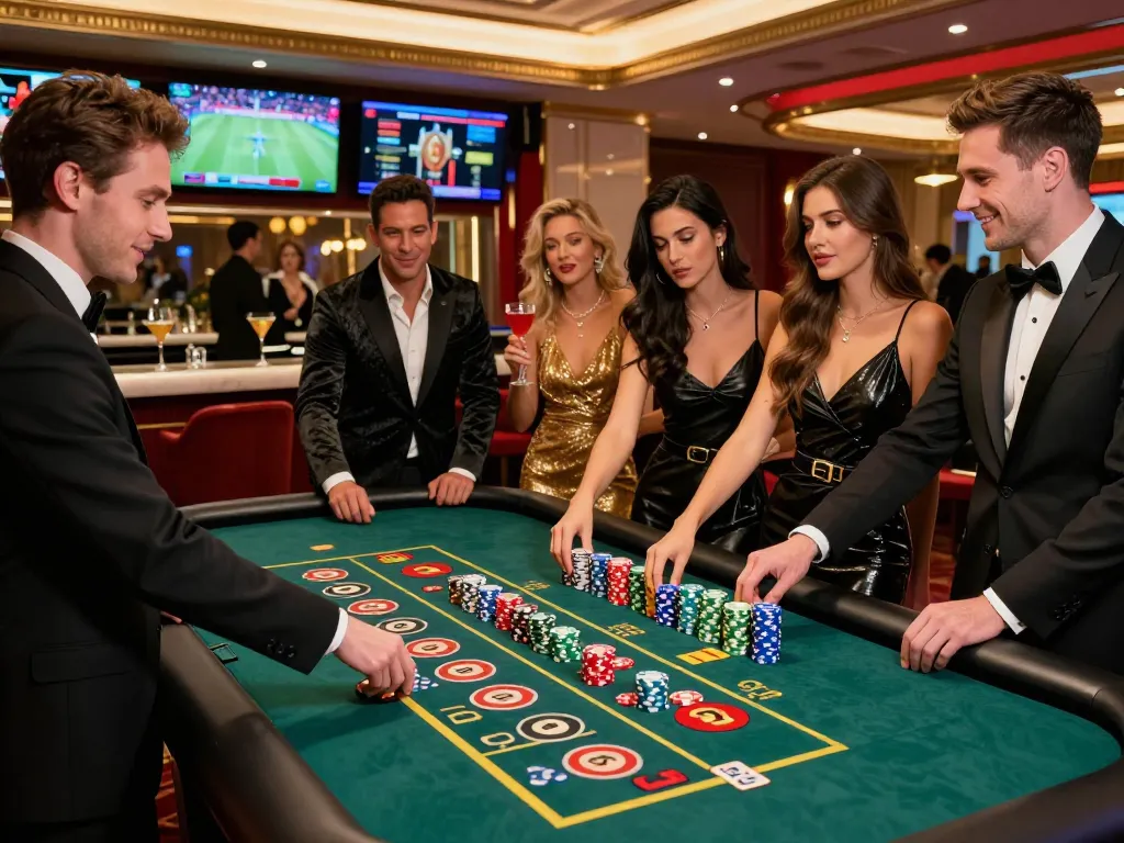 Excited group celebrating a win at a nhà cái uy tín casino roulette table, showcasing vibrant atmosphere and ambiance