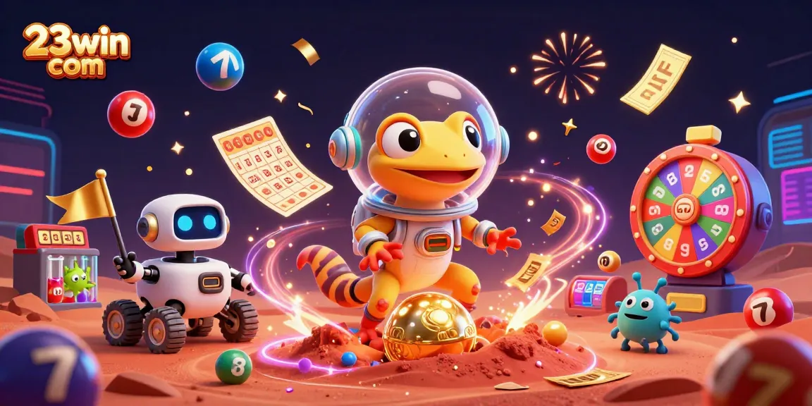 Experience exciting gameplay with 23win com as the Martian gecko discovers a golden casino!