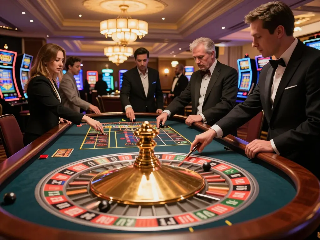 Players engaging at a roulette table, experiencing the thrill of VA88 gaming.