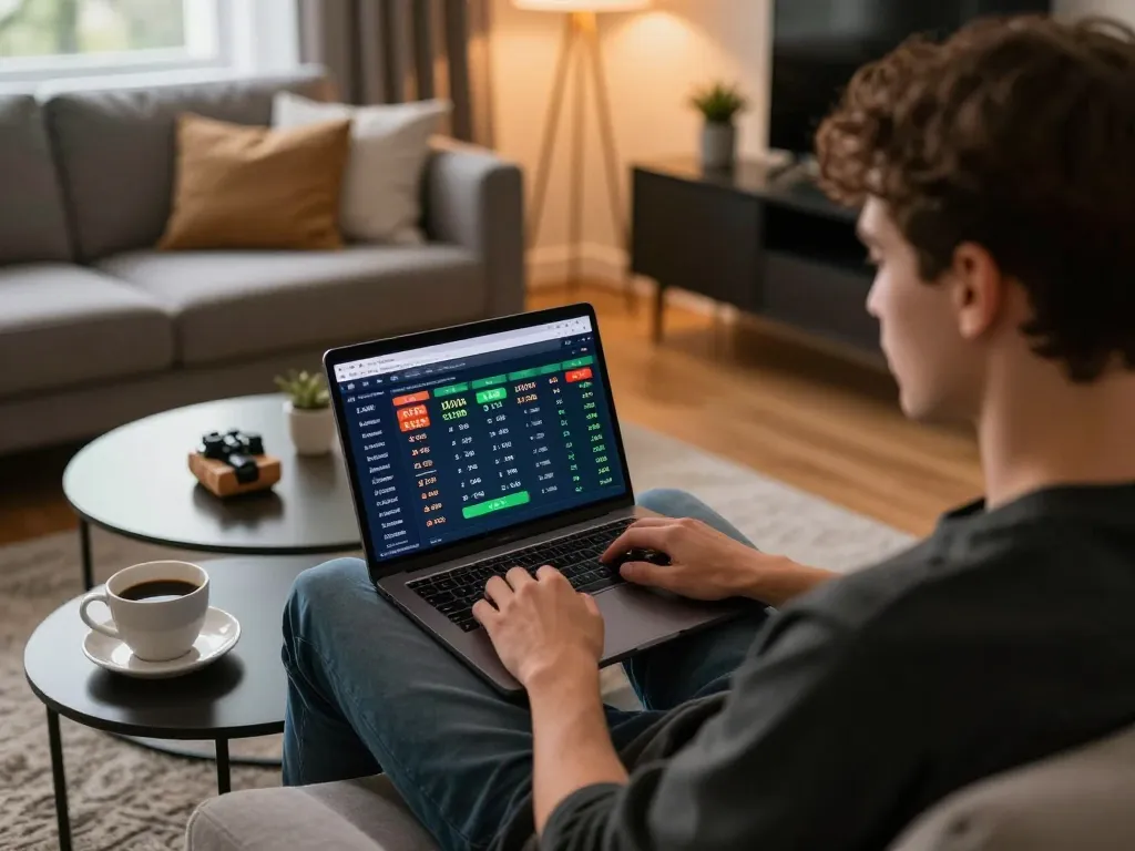 Engaging in responsible gambling by analyzing tỷ lệ kèo while placing sports bets online, in a comfy home setting