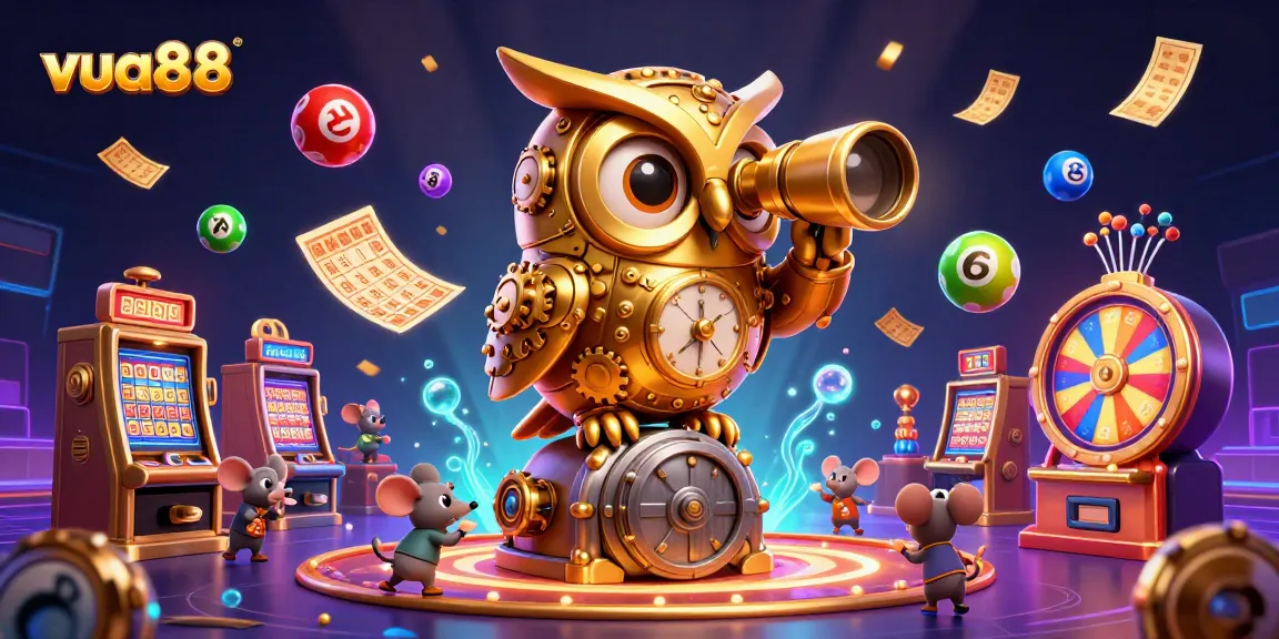 Spin the reels at vua88, a vibrant casino illustration showcasing rich gaming elements and excitement.