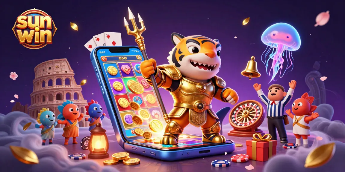 Engage in thrilling gameplay at sun win, exploring a 3D underwater colosseum filled with bright slot games.