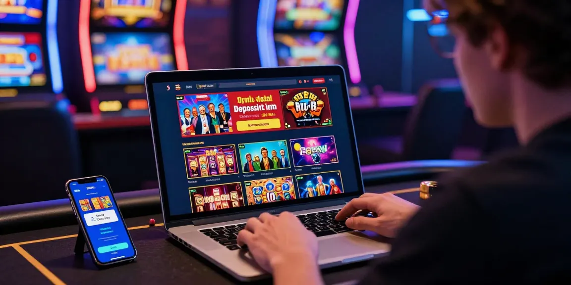 Engaged user playing at online credit card casino site https://euf.co.uk, vibrant interface showcasing game graphics and deposit options.